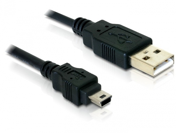 Delock 82252, 1,5 m, USB A, Mini-USB B, USB 2.0, Männlich/Männlich, Schwarz