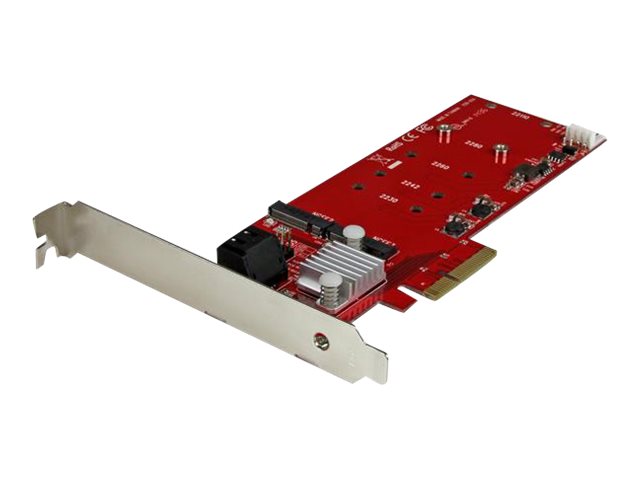 StarTech.com 2x M.2 NGFF SSD RAID Karte plus 2x SATA III Ports - PCIe - 2-fach M.2 RAID Controllerkarte plus zwei SATA Anschlüsse - Speichercontroller (RAID) - M.2 - M.2 Card / SATA 6Gb/s