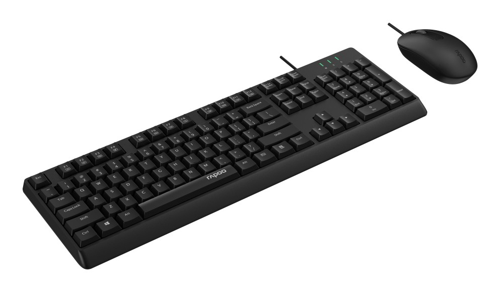 Rapoo Kabelgebundenes Kombo Set NX1500 Schwarz - TL: Deutsch, QWERTZ, Ansicht 2