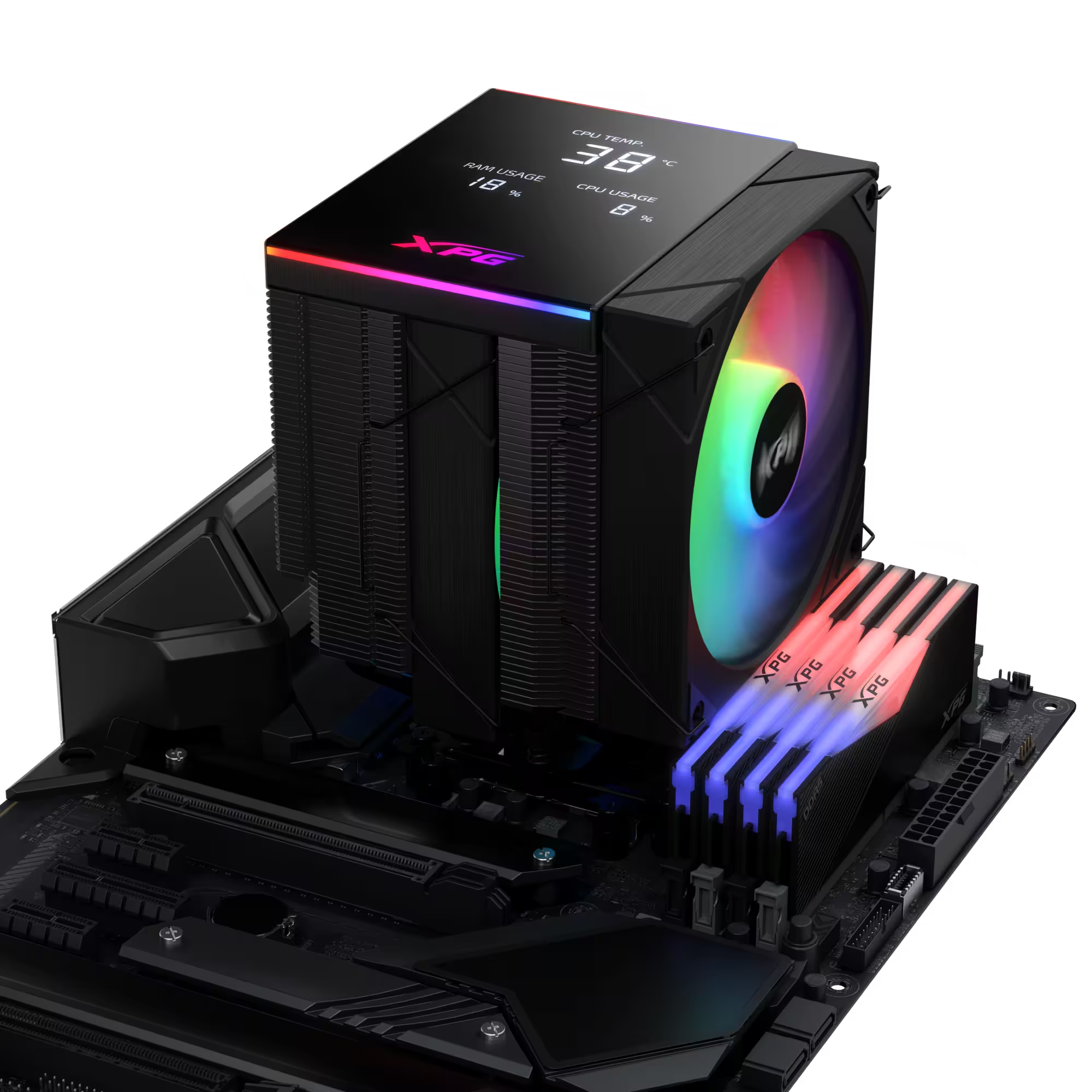 XPG Lüfter MAESTRO PLUS 62DA 120mm ARGB Fan schwarz retail, Ansicht 3