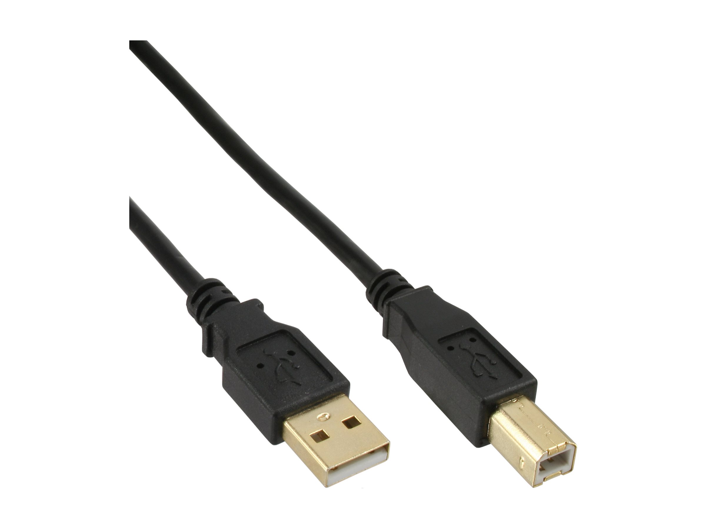InLine USB 2.0 Kabel - A an B - schwarz - Kontakte gold - 03m