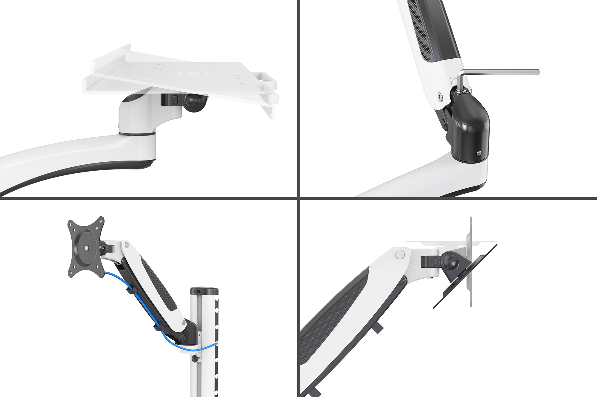 DIGITUS DA-90451 - Befestigungskit (CPU Wandhalterung, sit/stand workstation mount) - für Monitor / Tastatur, Ansicht 4
