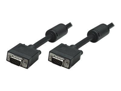 Manhattan VGA Monitor Cable (with Ferrite Cores), 1.8m, Black, Male to Male, HD15, Cable of higher SVGA Specification (fully compatible)