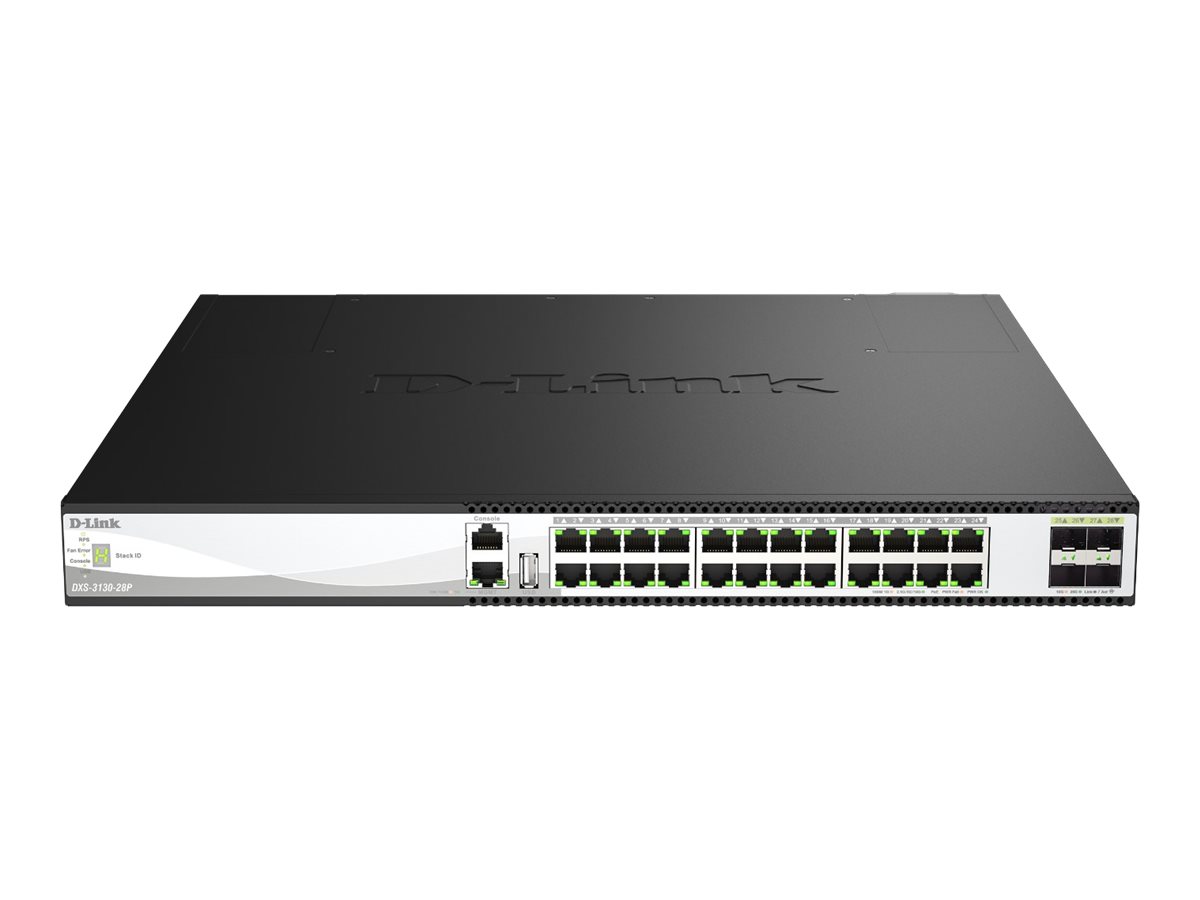 D-Link DXS 3130-28P - Switch - L3 - managed - 24 x 1/2.5/5/10GBase-T (PoE++)