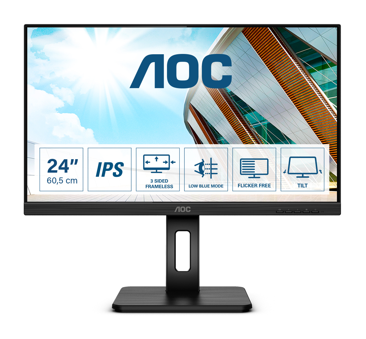 AOC P2 Q24P2Q, 60,5 cm (23.8&quot;), 2560 x 1440 Pixel, Quad HD, LED, 4 ms, Schwarz