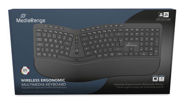 MEDIARANGE ergonomische Multimedia Funk-Tastatur - TL: Deutsch, QWERTZ, Ansicht 2