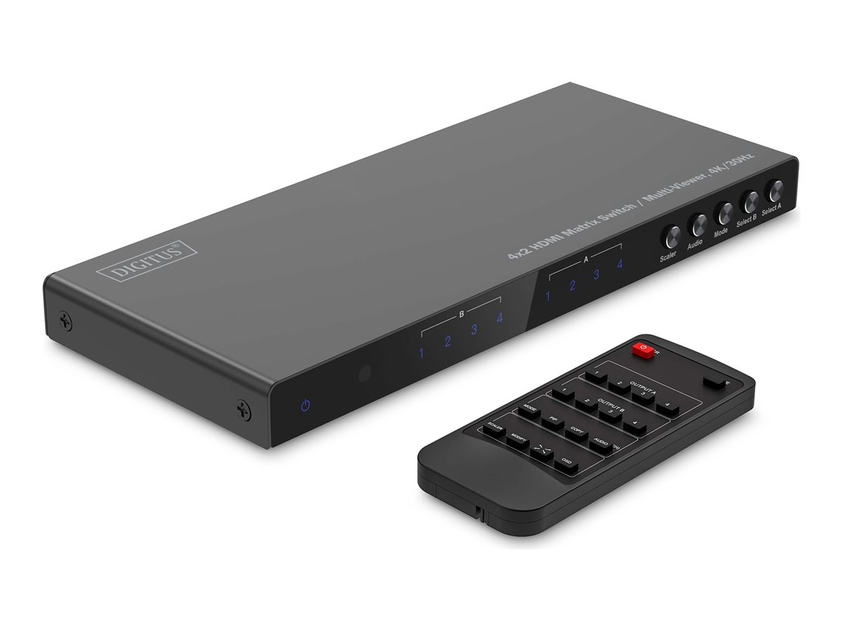 DIGITUS 4x2 HDMI Matrix Switch / Multi-Viewer, 4K/30Hz