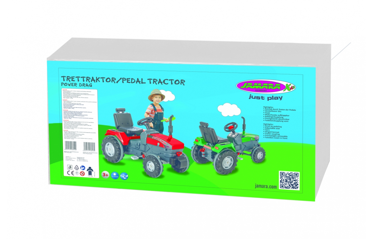 JAMARA Trettraktor Power Drag grün - 3 Jahr(e) - 4 Rad/Räder - Schwarz - Grün - Grau, Ansicht 2
