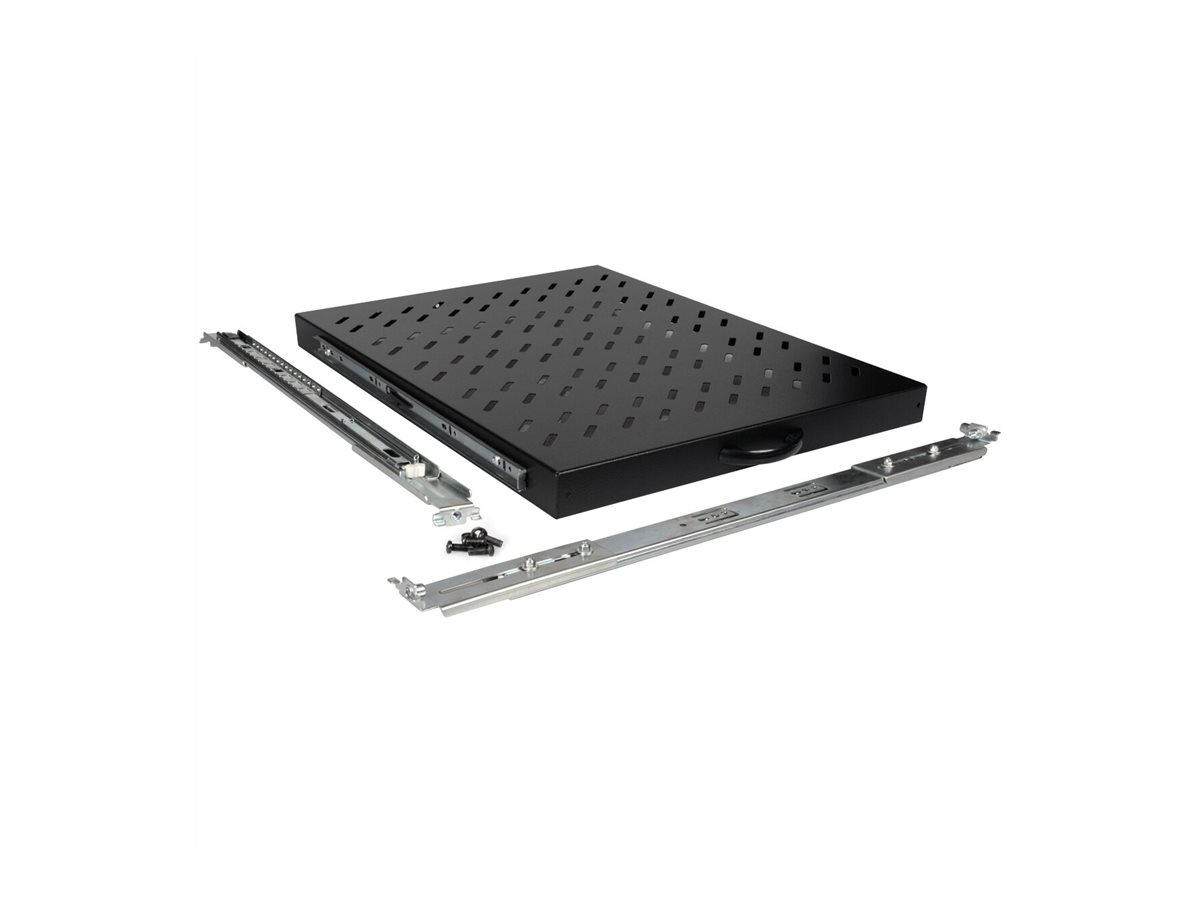 ROLINE 19 Zoll Fachboden 1 HE ausziehbar 550 T 25 kg schwarz, Ansicht 2