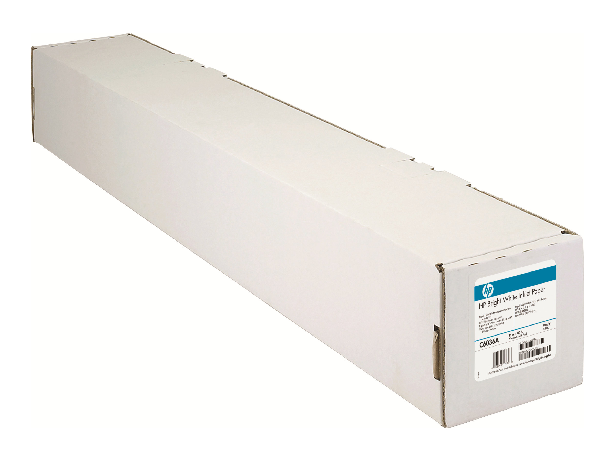 HP Bright White Inkjet Paper - Matt - hochweiß - Rolle (91,4 cm x 45,7 m) - 90 g/m² - 1 Rolle(n) Papier