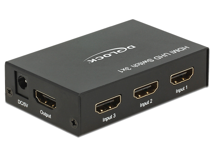 Delock HDMI UHD Switch 3 x HDMI in > 1 x HDMI out 4K, Ansicht 4