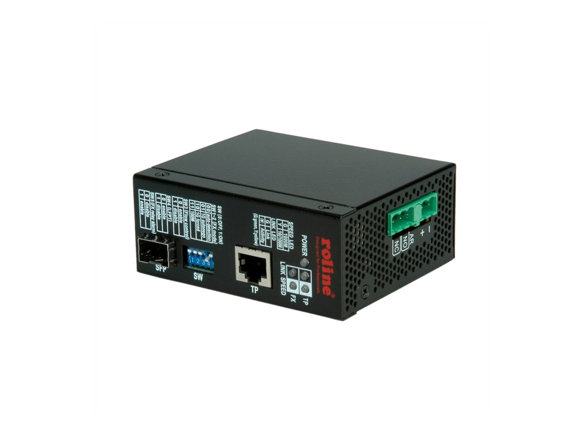 ROLINE Industrie Konverter - Medienkonverter - GigE - 10Base-T, 100Base-TX, 1000Base-T, 1000Base-X, 100Base-X - RJ-45, Ansicht 2