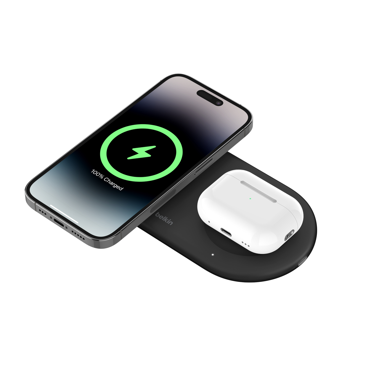 Belkin BoostCharge Pro Kabellose magnetische 2-in-1-Ladestation mit Qi2 (15W) schwarz, Ansicht 2