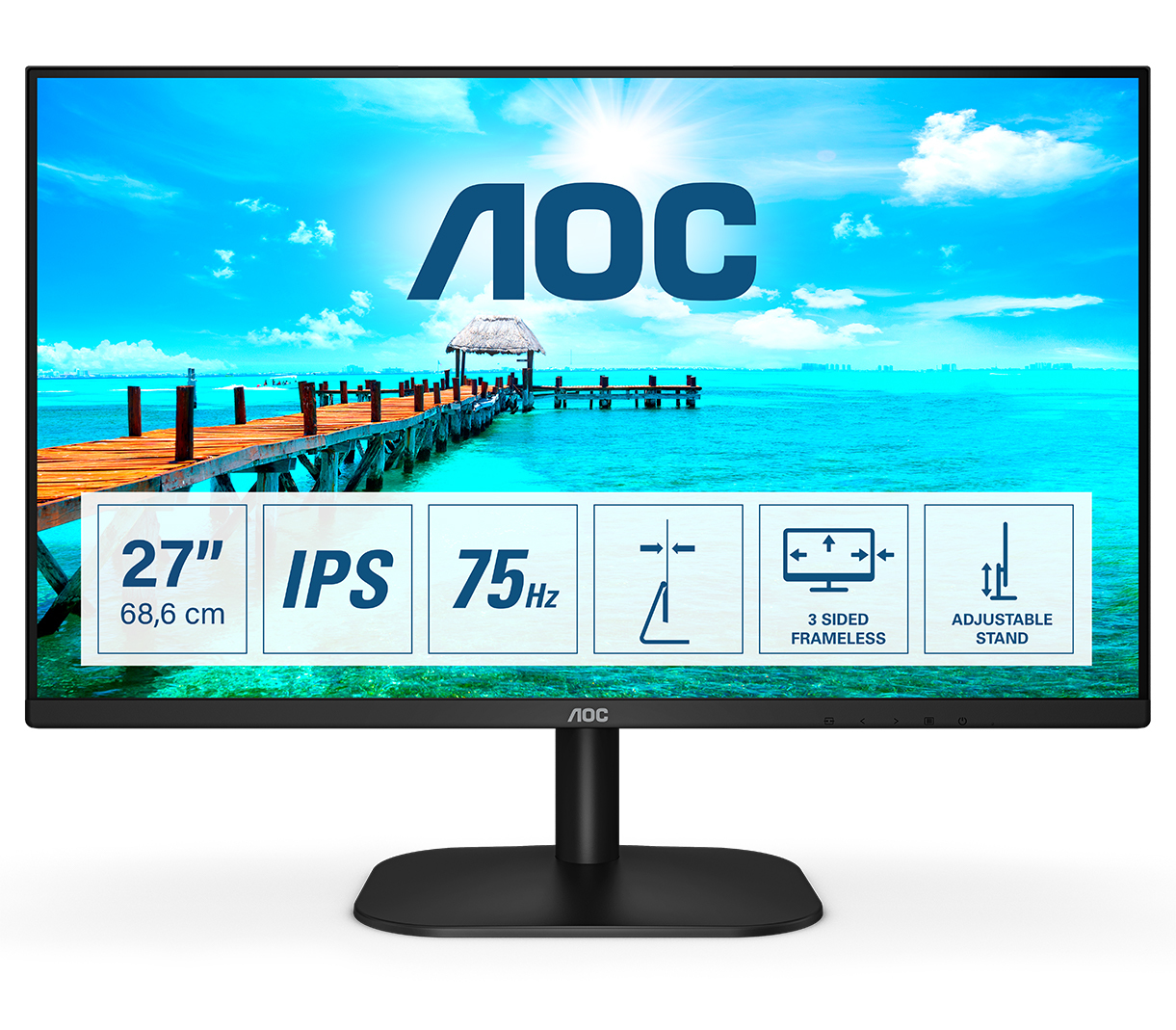 AOC B2 27B2H, 68,6 cm (27&quot;), 1920 x 1080 Pixel, Full HD, LED, 7 ms, Schwarz