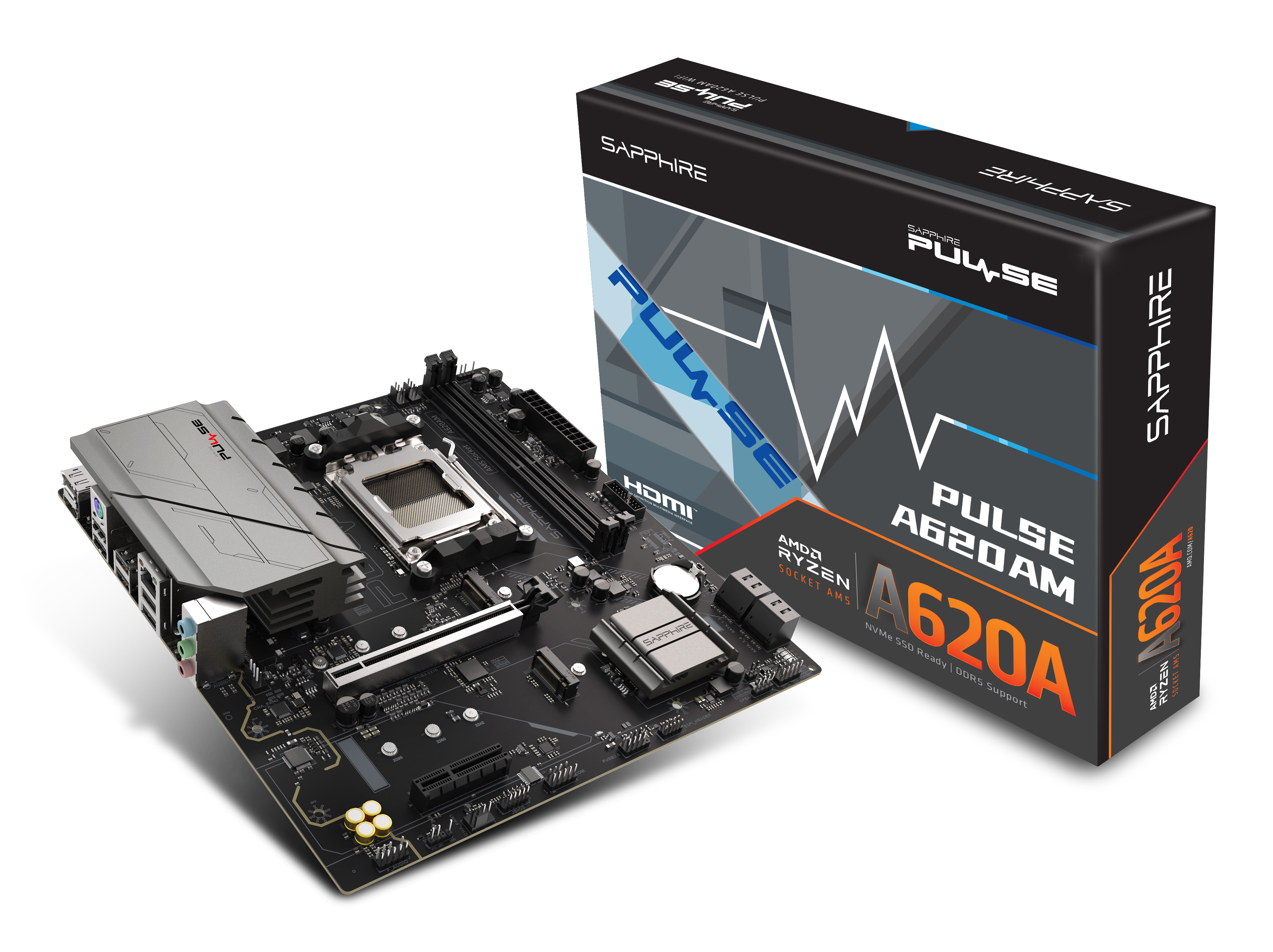 Sapphire PULSE A620AM Mainboard AMD Sockel AM5 - mATX, Ansicht 2