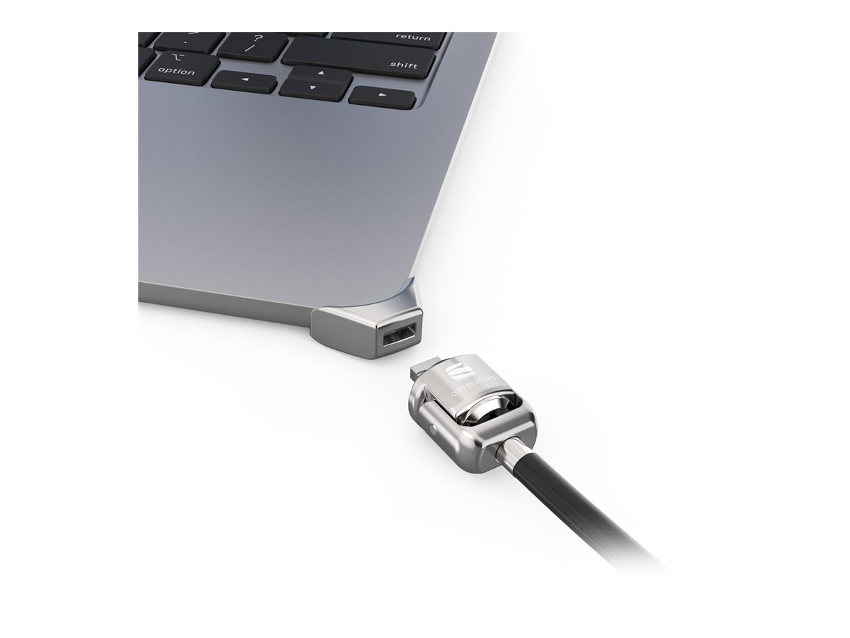 Compulocks Ledge Lock Adapter for MacBook Air 15" M2-M4 with Keyed Cable Lock Silver - Sicherheitskit - Schlüsselschloss - für Apple MacBook Air (15.3 Zoll, M2, Mitte 2023)