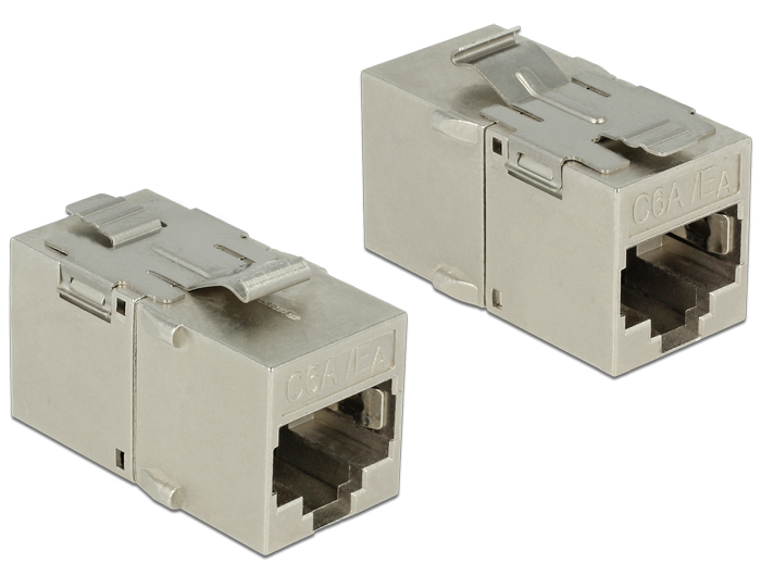 Delock 2xRJ45, Silber, RJ45, RJ45, Gold, 16,8 mm, 30 mm