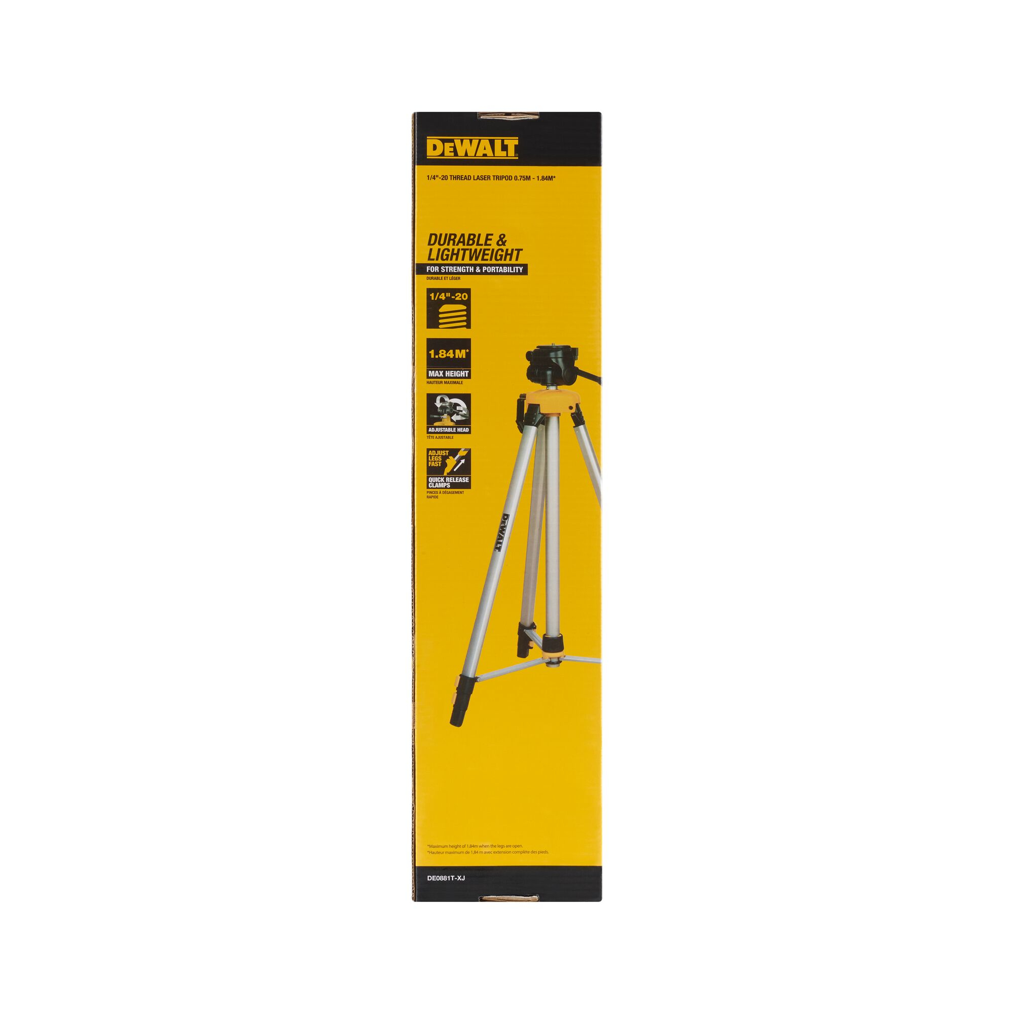 DeWalt DE0881T-XJ Aluminiumstativ 1,8 m mit 1/4 Gewinde, Ansicht 4