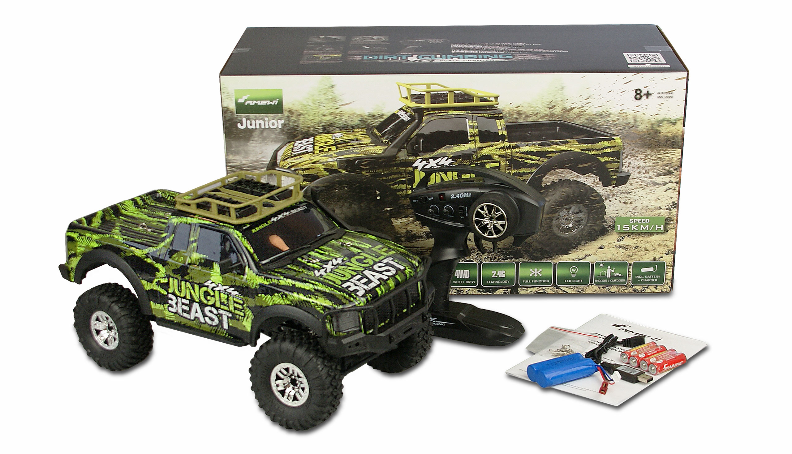 Amewi Dirt Climbing Beast - Raupenfahrzeug - 1:10 - 8 Jahr(e) - 1500 mAh - 2,06 kg - Grün, Ansicht 4