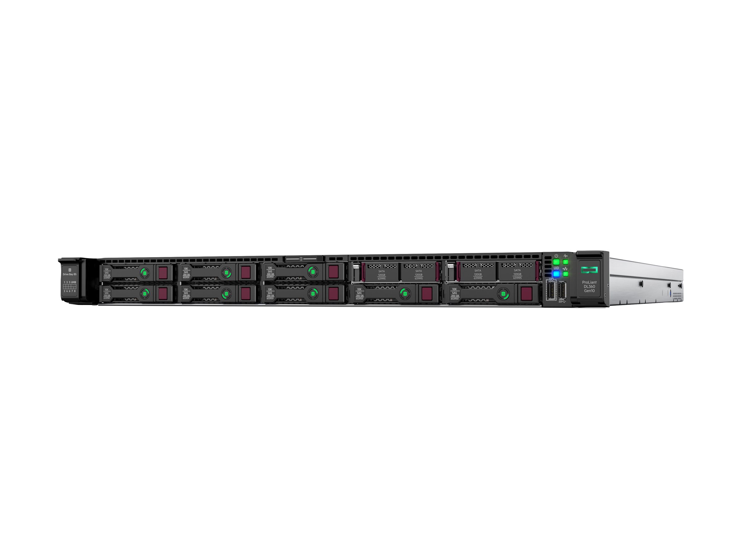 HPE ProLiant DL360 Gen10 - Server - Rack-Montage - 1U - zweiweg - 1 x Xeon Silver 4208  2.1 GHz - RAM 32 GB - SATASAS - Hot-Swap 6.4 cm (2.5)