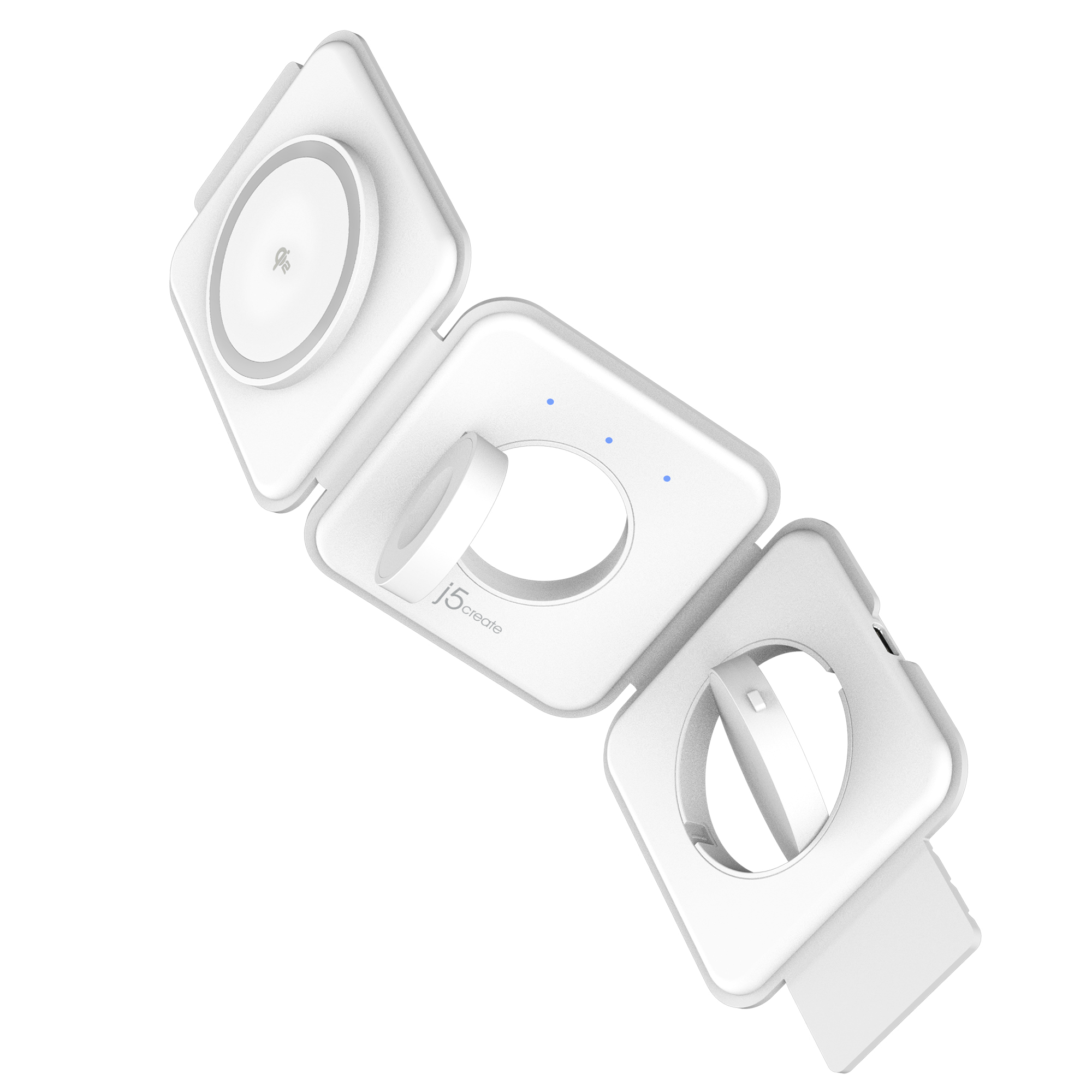j5create JUPW3215W-N - Kabelloses Ladegerät - 3-in-1, magnetisch, mit Qi2, Ansicht 2