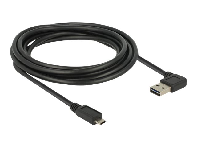 Delock Easy - USB-Kabel - USB (M) linksrechts abgewinkelt umkehrbar bis Micro-USB Typ B (M)