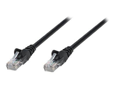 Intellinet Network Patch Cable, Cat5e, 3m, Black, CCA, U/UTP, PVC, RJ45, Gold Plated Contacts, Snagless, Booted, Lifetime Warranty, Polybag - Patch-Kabel - RJ-45 (M)