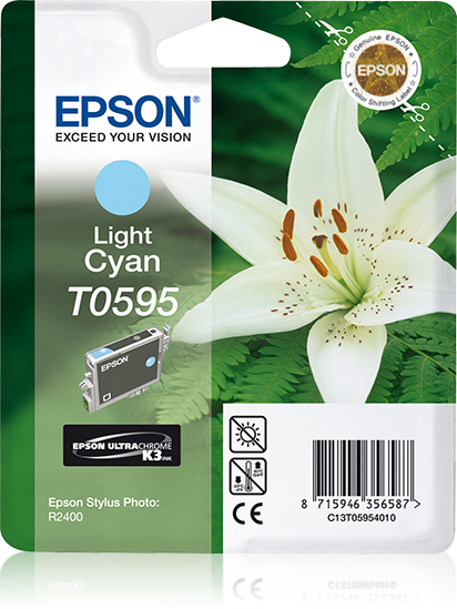 Epson Lily Singlepack Light Cyan T0595 Ultra Chrome K3, Helle Cyan, Tinte auf Pigmentbasis, 1 Stück(e)