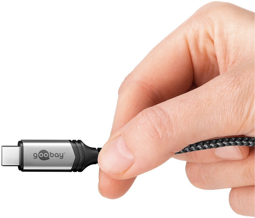 Goobay USB-C -Kabel mit Textilmantel USB4 240 W 40 Gbit/s Power Delivery 1.8 m - Kabel - Digital/Daten, Ansicht 3