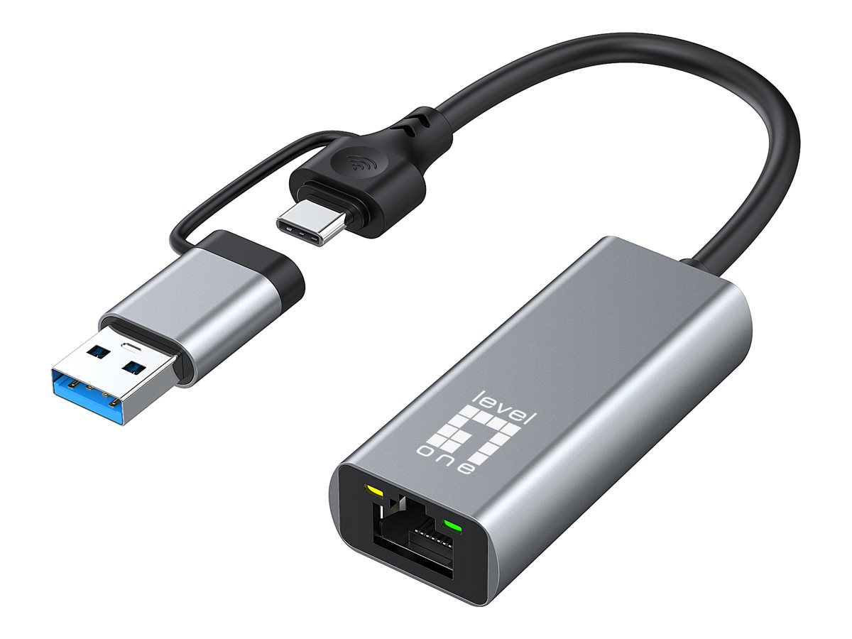 LevelOne Netzwerkadapter - USB-C 3.2 Gen 1 / USB-A 3.2 Gen 1