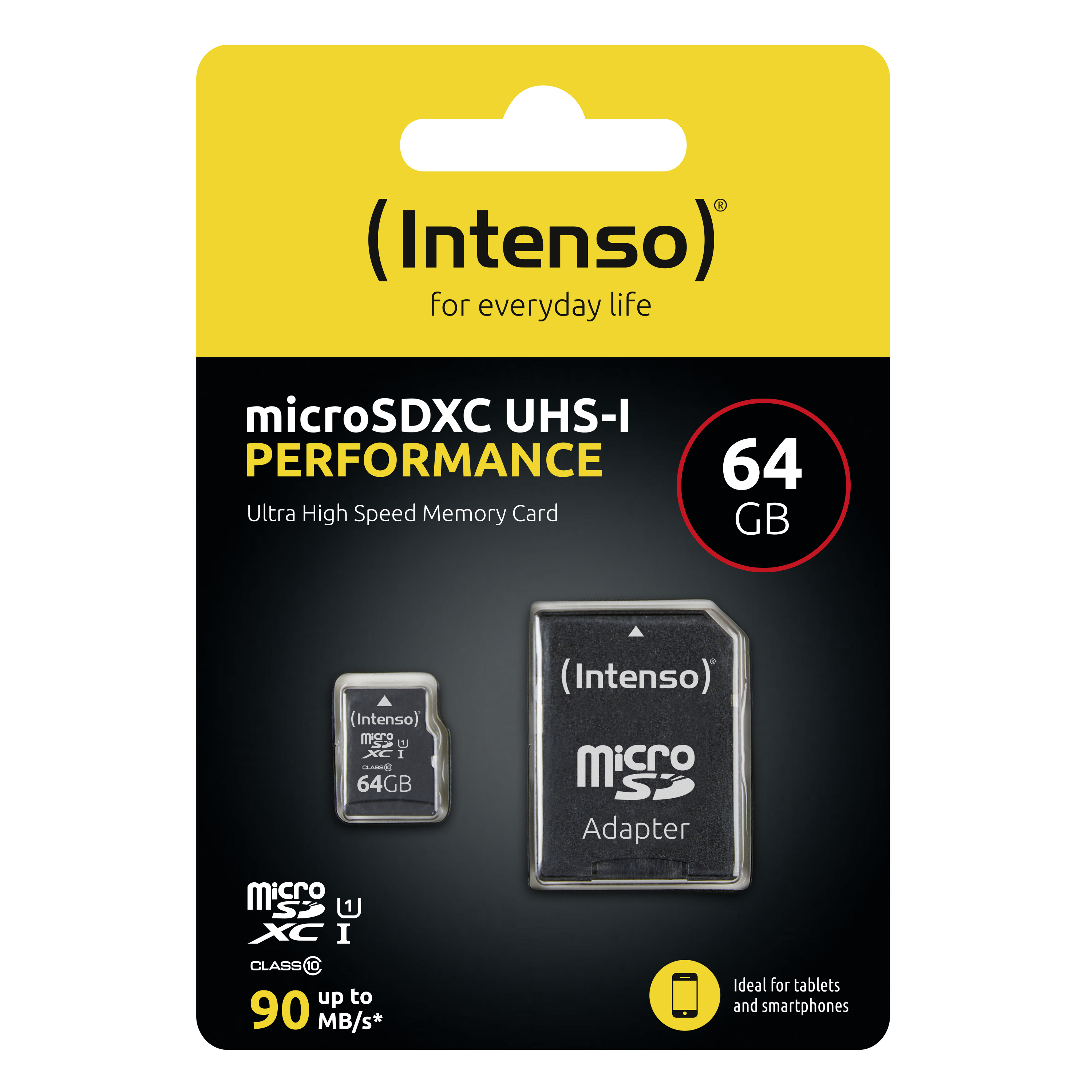 Intenso Performance - Flash-Speicherkarte (microSDXC-an-SD-Adapter inbegriffen), Ansicht 3