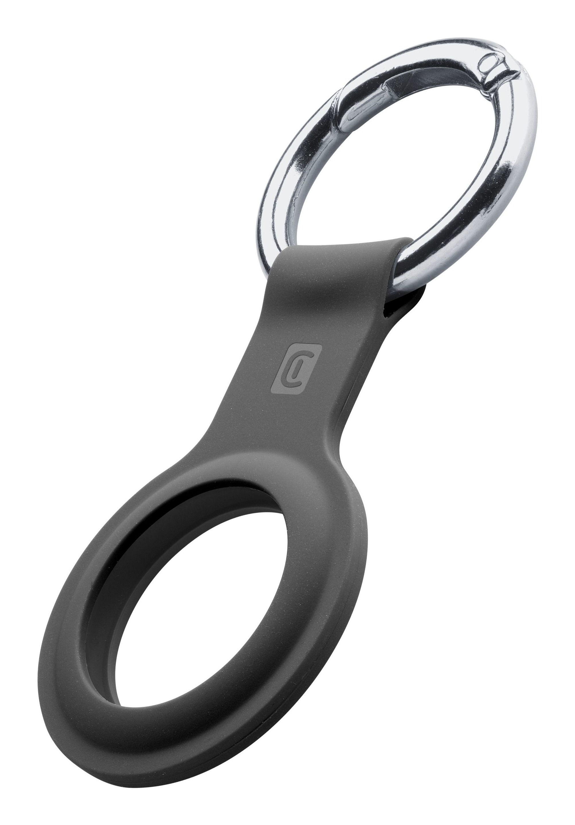 Cellularline Key Ring - AirTag Schutzhülle aus Silikon mit Haken für AirTag - Schwarz - Apple - Silikon - Apple AirTag, Ansicht 3