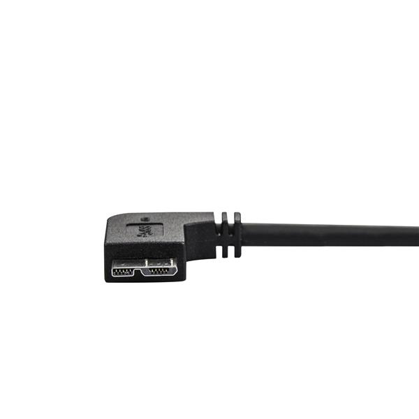 StarTech.com 2m Micro USB 3.0 Kabel - USB A zu rechts gewinkelt Micro B USB Anschlusskabel - M/M, Ansicht 3