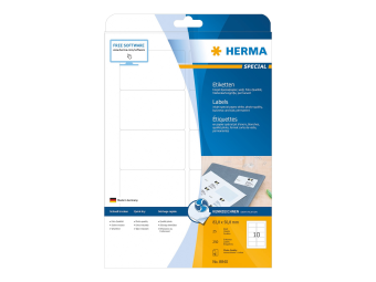 HERMA Special - Papier - matt - permanent selbstklebend - beschichtet - weiß - 83.8 x 50.8 mm - 90 gm² - 250 Etikett(en) (25 Bogen x 10)