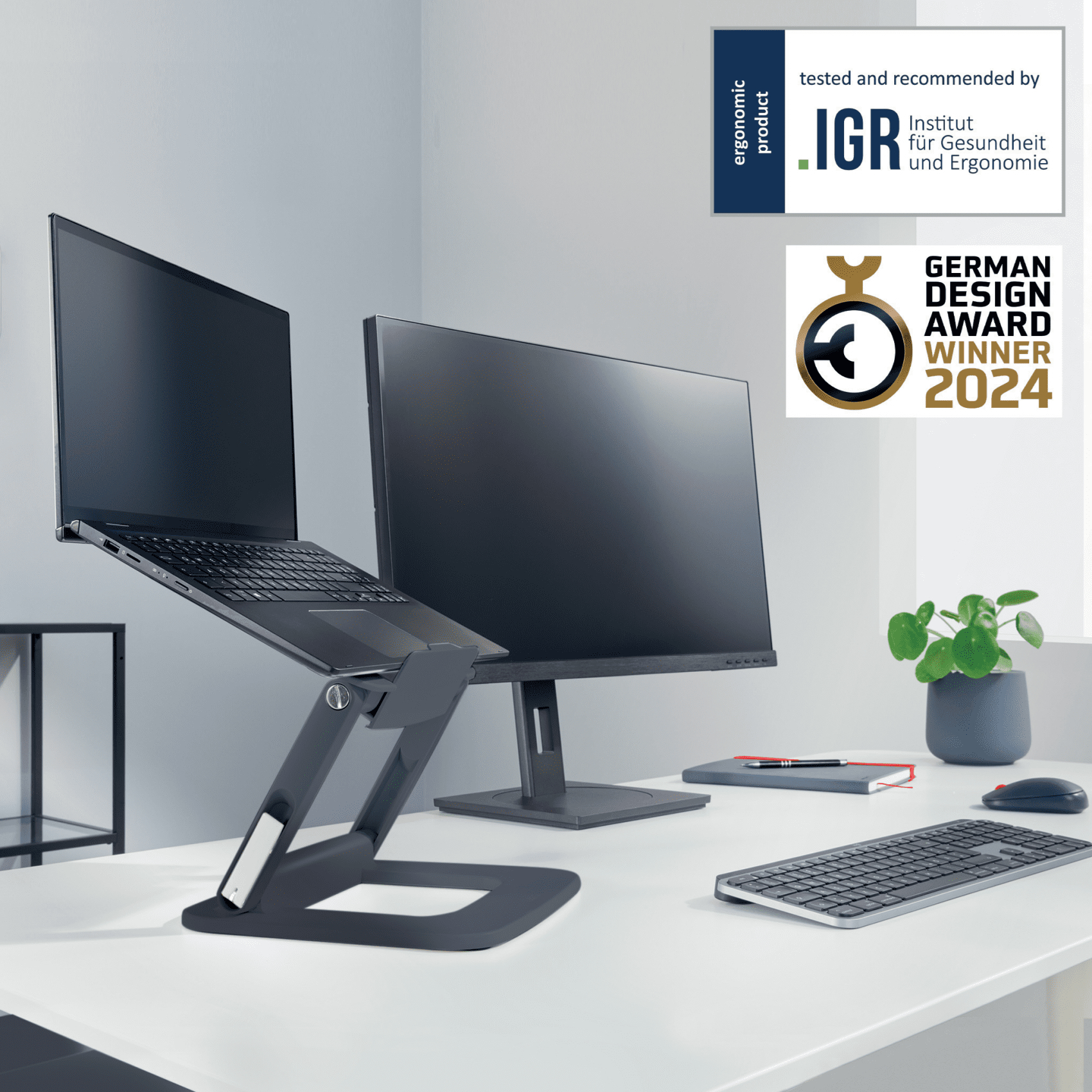 Esselte Leitz Ergo - Notebook-Ständer - einstellbar, mehrwinklig, Ansicht 2