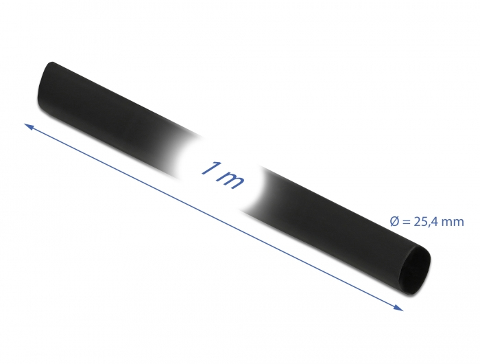 Delock Schrumpfschlauch - 1 m - Schwarz, Ansicht 3