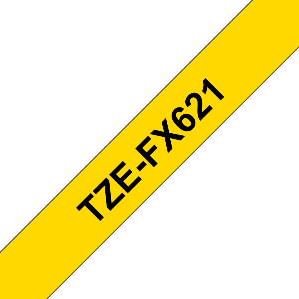 Brother TZe-FX621 - Schwarz auf Gelb - Rolle (0,9 cm x 8 m), Ansicht 2