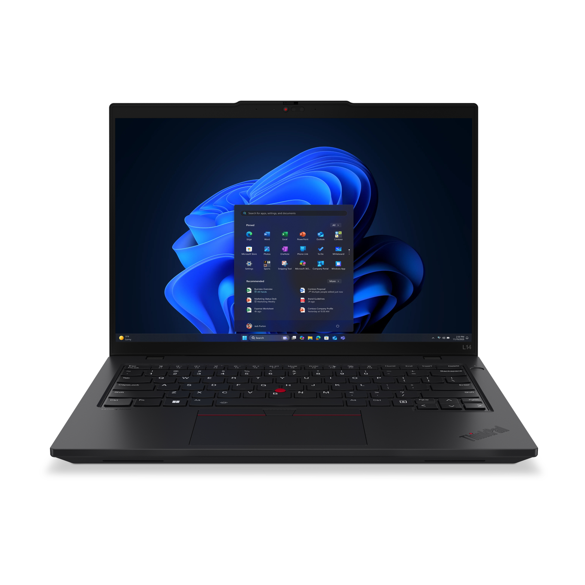 Lenovo ThinkPad L14 Gen 6 21S8 - AMD Ryzen 7 Pro 250 / 3.3 GHz - 32 GB RAM - 1 TB NVMe - 14 - TL: Deutsch, QWERTZ, Ansicht 2