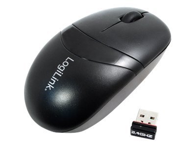 LogiLink Mini with Autolink - Maus - optisch - 3 Tasten - kabellos - 2.4 GHz - kabelloser Empfänger (USB)