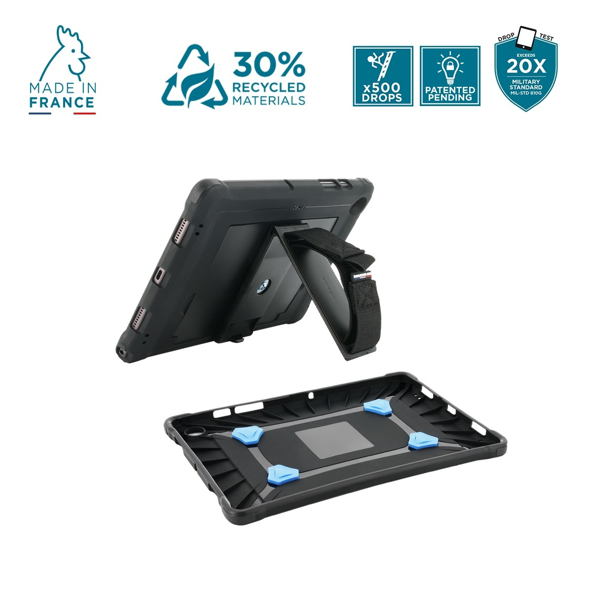 Mobilis PROTECH - Tablethülle - mit Ständer & Handschlaufe, verstärkt - Schwarz - für Apple 10.9-inch iPad (10. Gen), Ansicht 2