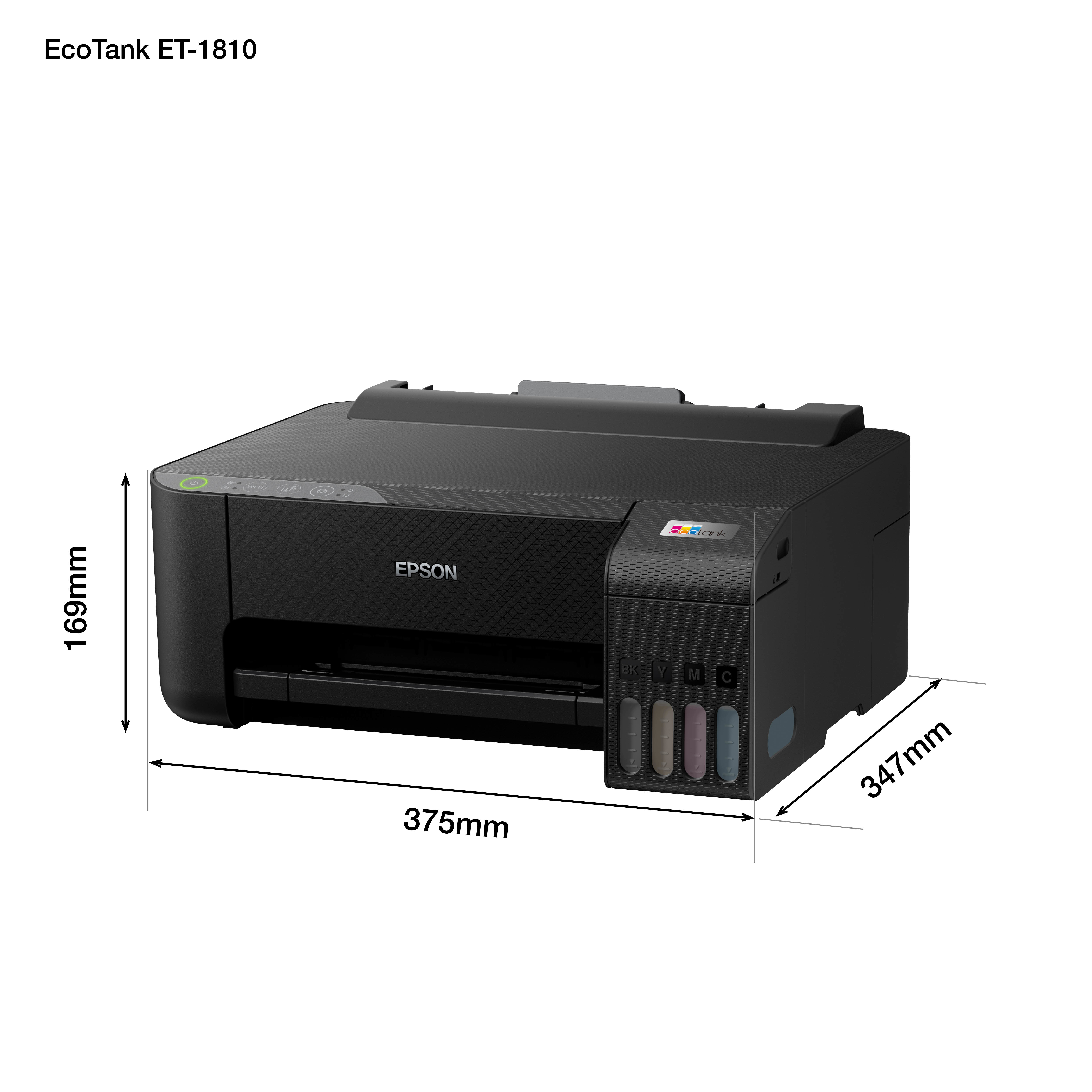 Epson EcoTank ET-1810 - Drucker - Farbe - Tintenstrahl - nachfüllbar - A4 - 5760 x 1440 dpi - bis zu 10 Seiten/Min., Ansicht 2