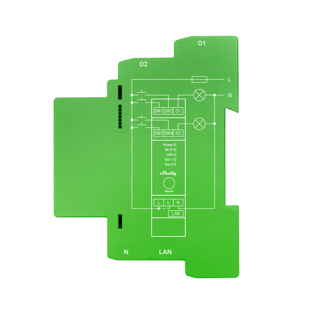 Shelly · Hutschiene·Pro Dimmer 2PM· LEDs & Glühbirnen·, Ansicht 2