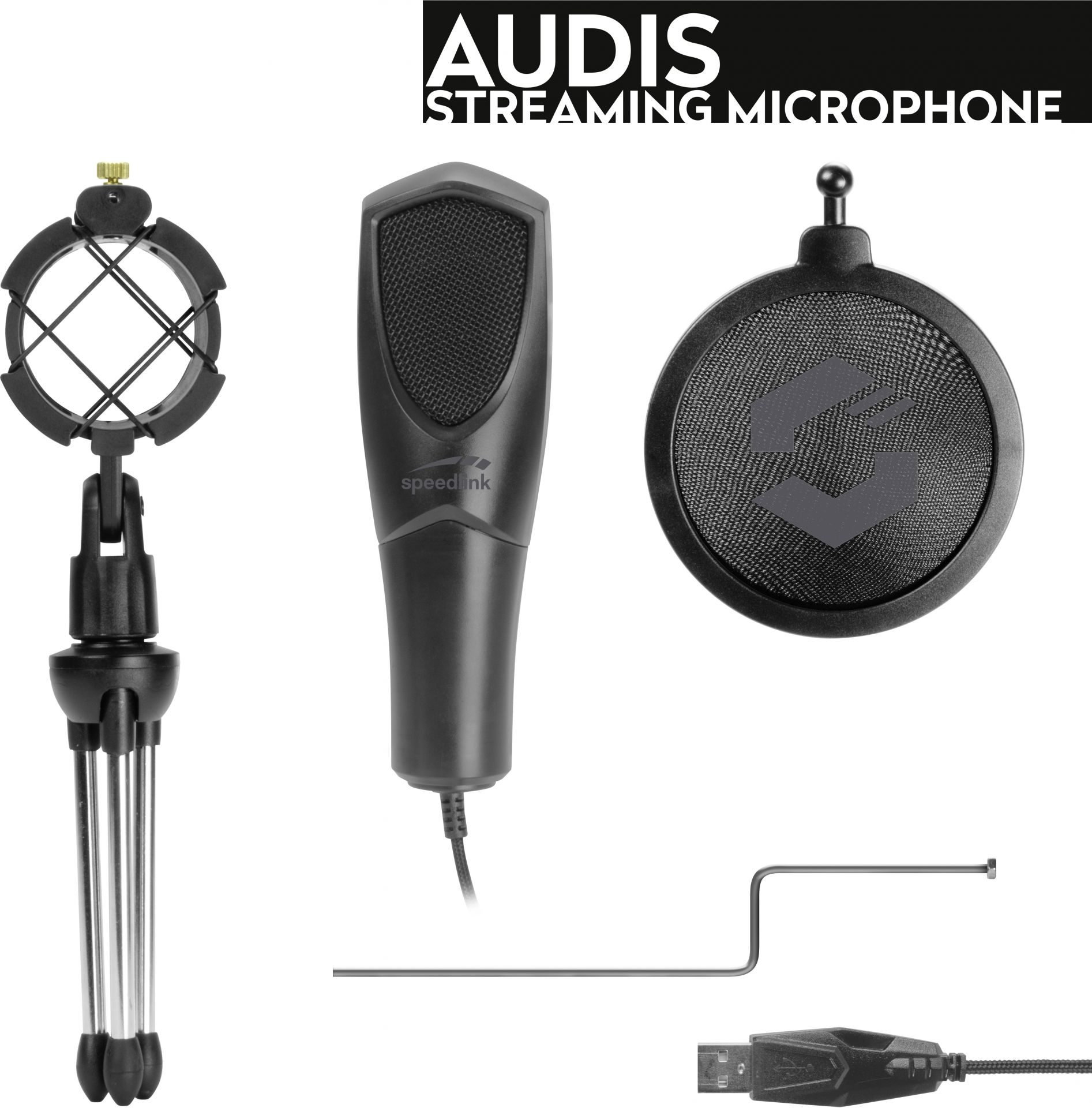 SPEEDLINK AUDIS - Tischmikrofon - -30 dB - 50 - 16000 Hz - 2200 Ohm - Kabelgebunden - USB, Ansicht 2