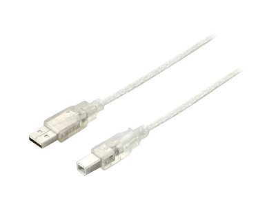 Equip USB Kabel 2.0 A-B St/St 5.0m transparent Polybeutel (128652)