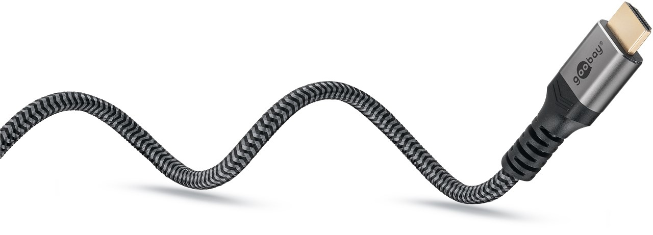 Goobay Ultra High-Speed HDMI -Kabel 0.5 m Sharkskin Grey - -Stecker Typ A>, Ansicht 3
