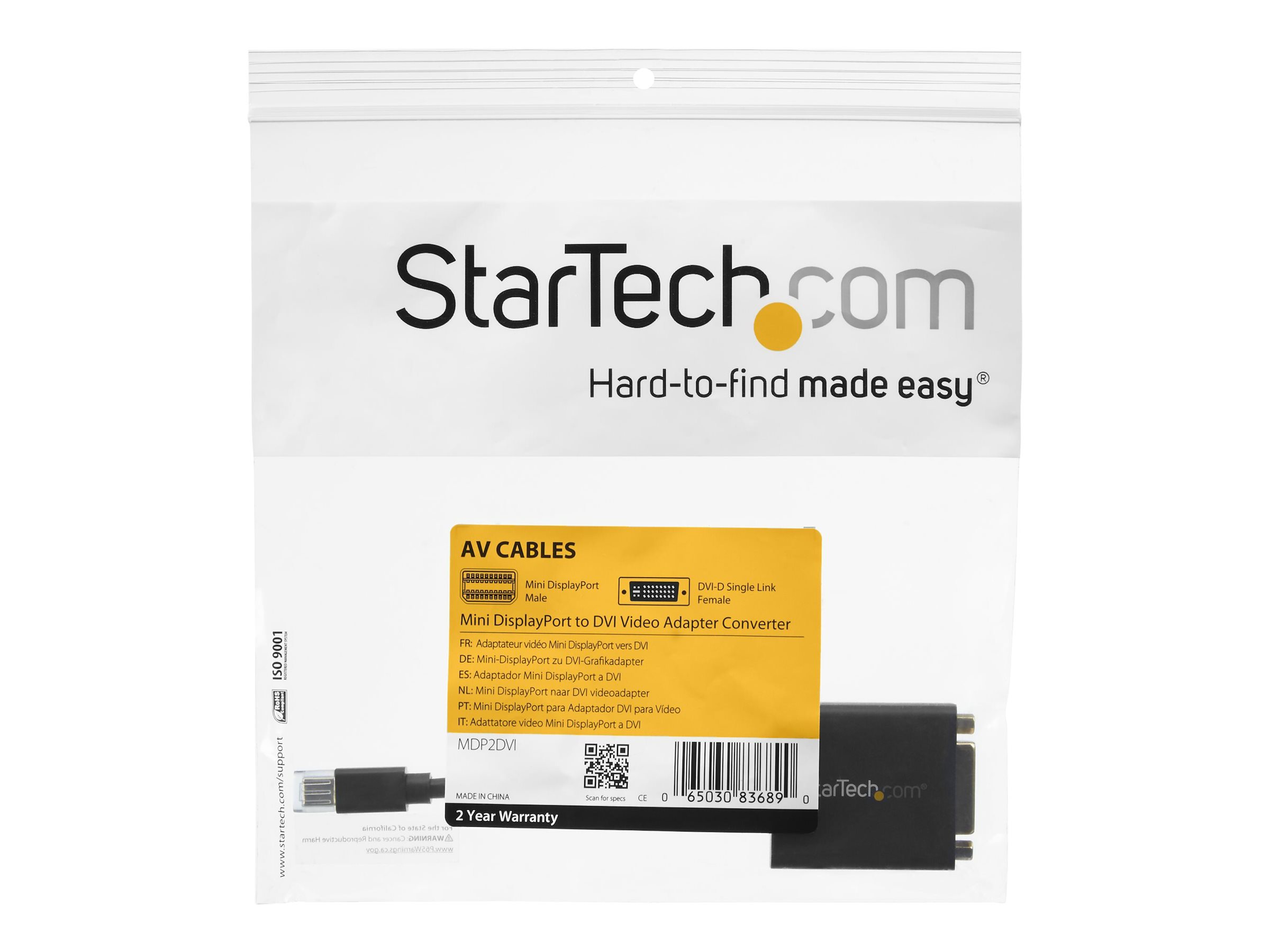 StarTech.com StarTech Aktiver Mini DisplayPort auf DVI Adapter - mDP zu DVI-I Konverter (Stecker/Buchse)
