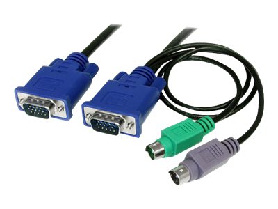 StarTech.com 1,8m 3-in-1 PS/2 VGA KVM Kabel - Kabelsatz für KVM Switch / Umschalter - Tastatur- / Video- / Maus- (KVM-) Kabel - PS/2, HD-15 (VGA) (M) zu HD-15 (VGA) (M) - 1.8 m - geformt
