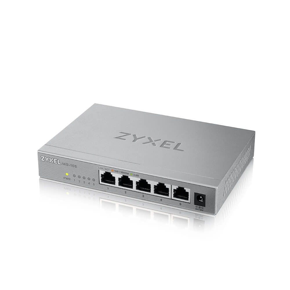ZyXEL XMG-105 5 Ports 2.5G+ 1 SFP+ MultiGig unmanaged Desktop Switch - Switch - 5-Port, Ansicht 4