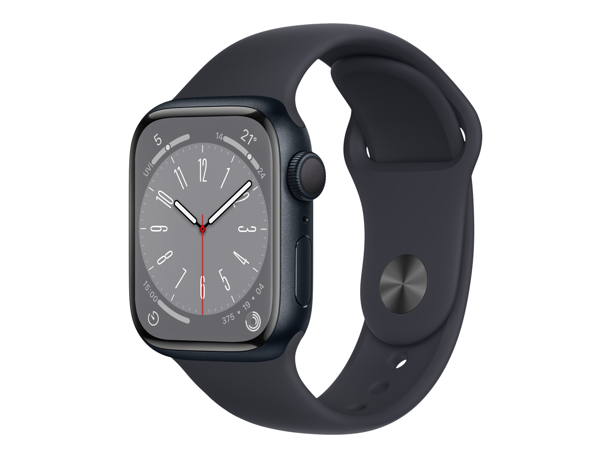 Apple Watch Series 8 GPS, Aluminium mitternacht, 41mm mit Sportarmband, mitternacht