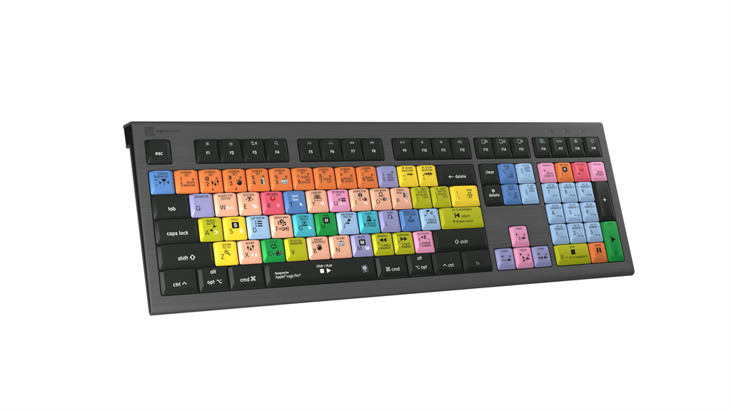 Logickeyboard LKB-LOGXP2-A2M-DE - Volle Größe (100%) - Kabelgebunden - USB - Schwarz - TL: Deutsch, QWERTZ, Ansicht 3